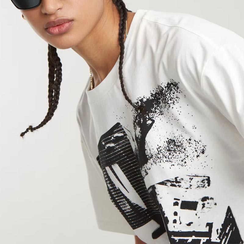 【中古】G-STAR RAW ジースターロー  売れ筋商品|||トップス レディース ホワイト×ブルー 魚柄 Sサイズ 春夏 お値下げ G-STAR RAW (ジースターロゥ) BOXY SLEEVELESS T-SHIRT