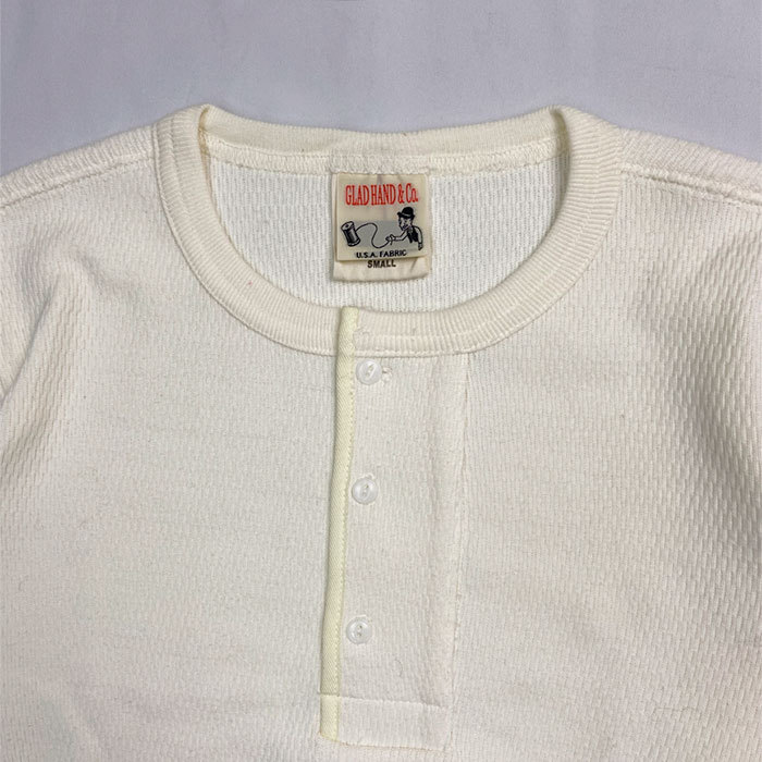 BY GLADHAND バイグラッドハンド　ワッフルカットソー　L GLAD HAND グラッドハンド 長袖 Tシャツ ヘンリーネック