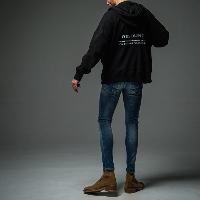 別注■RESOUND CLOTHING■プルオーバーパーカー ブラック 国内発 RESOUND CLOTHING リサウンドクロージング RC29-C-003 fries zip