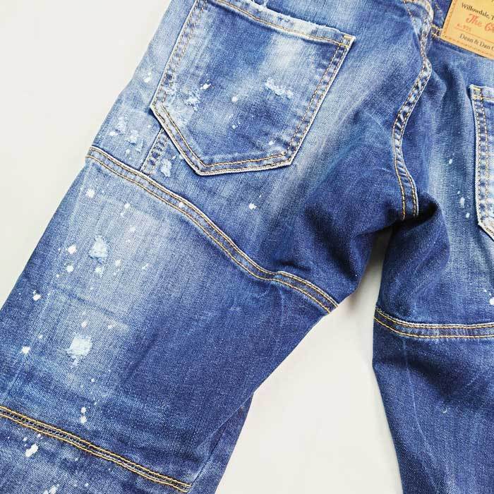 DSQUARED2 ディースクエアード S74LB1043 Dark Ripped Blue Wash