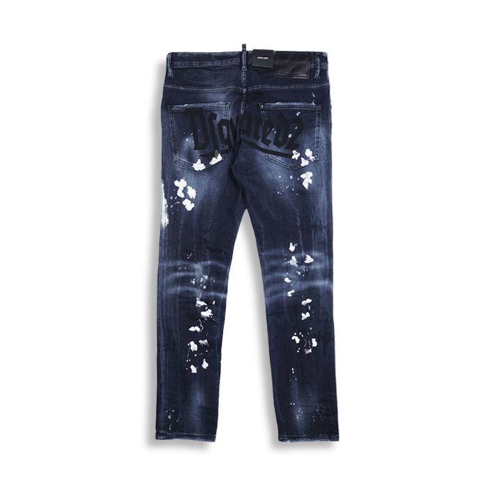 DSQUARED2 ディースクエアード S74LB1296 BLACK WASH SKATER JEANS メンズ デニム ジーンズ スキニー スリム  正規品 2023年春夏 送料無料