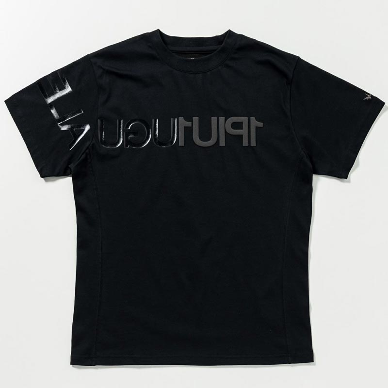 1PIU1UGUALE3 半袖tシャツ　黒 1PIU1UGUALE3 RELAX ウノピゥウノウグァーレトレ リラックス UST