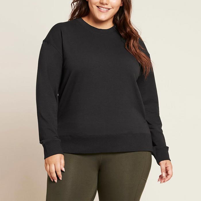 Boody ブーディー WPBL ウィークエンド クルーネック プルオーバー ブラック レディース 長袖 カットソー トレーナー | BOODY | 01