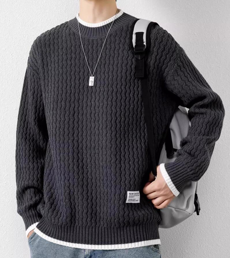 その他ブランド / ニット・セーター(厚手)/--/ウール/NVY/無地 ニット セーター メンズ ニットセーター ケーブル編み カジュアル 無地