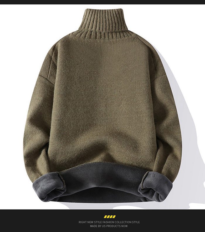 ニットセーター メンズ 裏起毛 ニット セーター タートルネック 厚手 防寒 保温 プルオーバー 暖かい 長袖 無地 ハイネック |  | 09