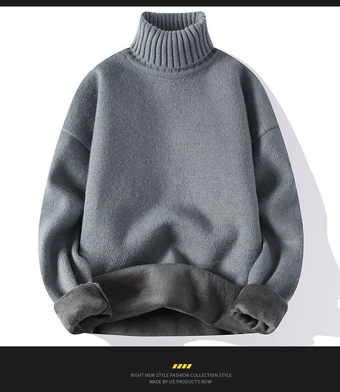 ニットセーター メンズ 裏起毛 ニット セーター タートルネック 厚手