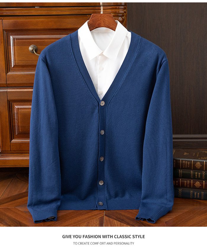 カーディガン メンズ レディース トップス ニット Vネック 男女兼用