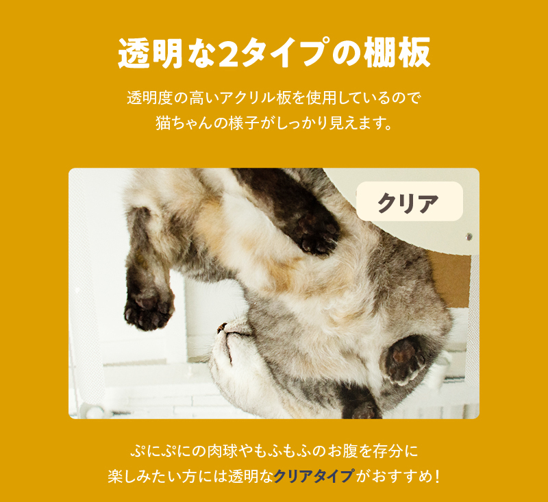 キャットタワー専用 アクリル棚板 (ガラスエッジ) 【ねこゴロン