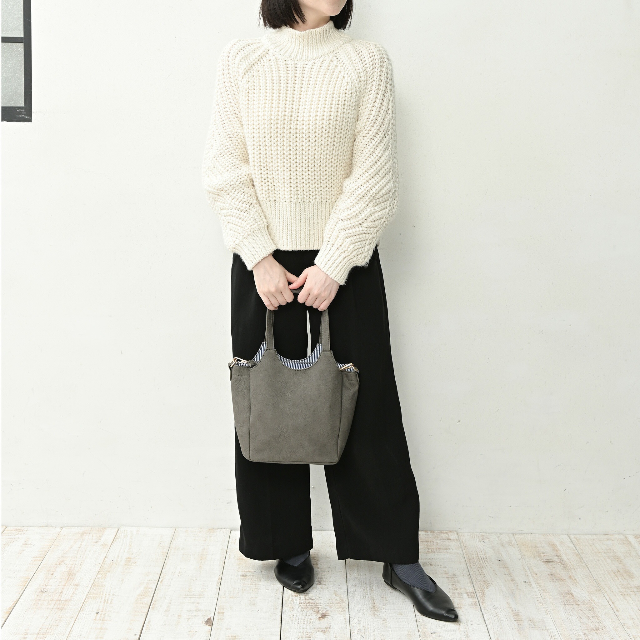 時短バッグ アオリ手提げ2wayバッグ トートバッグ ハンドバッグ