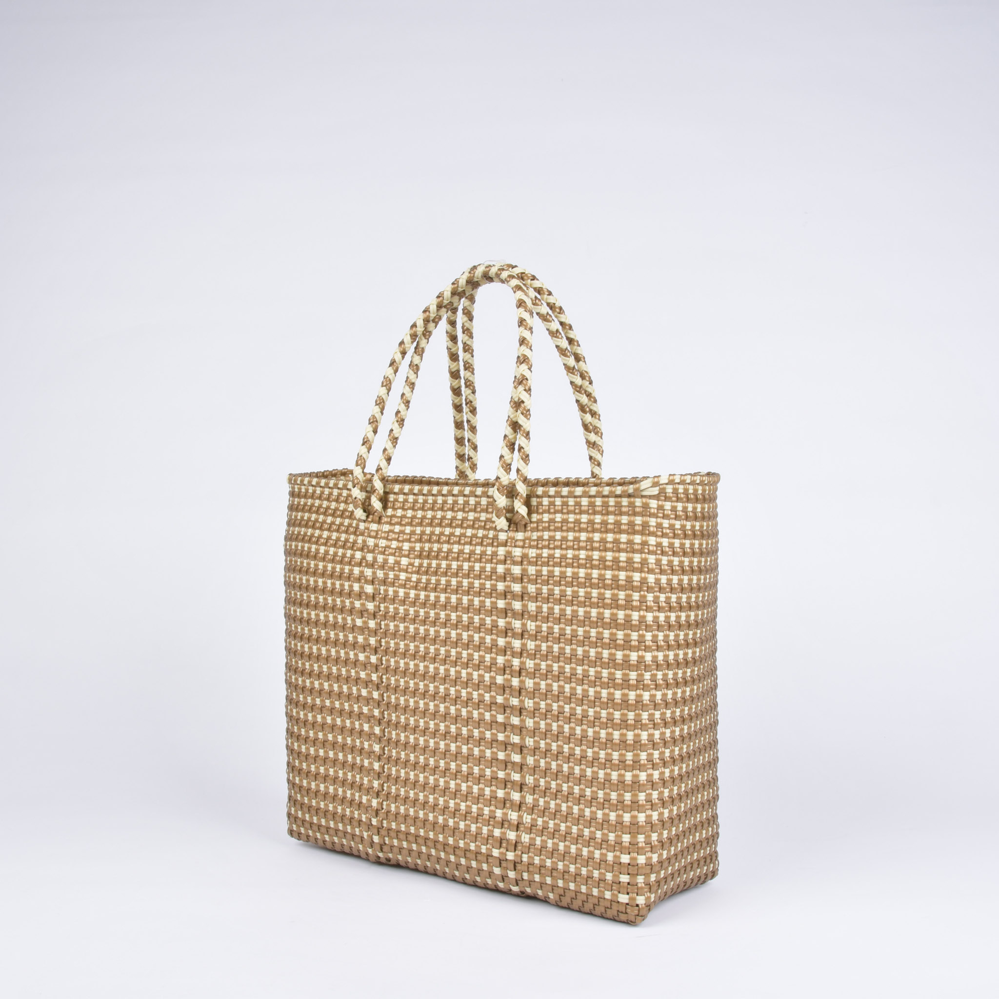 ゴールド メルカドバッグ メルカドバッグ Mサイズ キンガム ゴールド×クリーム エコ ECO