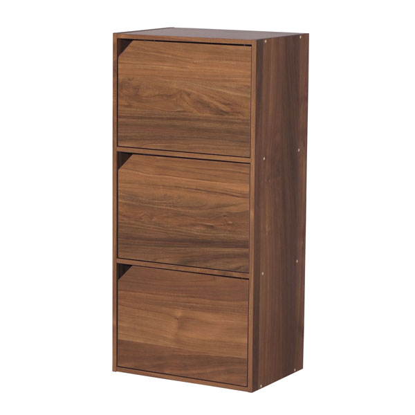 扉付き カラーボックス 3段 幅42 奥行29 高さ90cm ホワイト ブラウン コンパクト 収納ラック リビング 子供部屋 おしゃれ | ブランド登録なし | 02