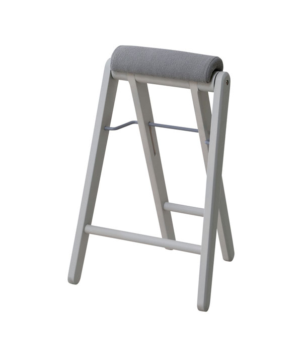 折りたたみ ハイスツール 木製 カウンターチェア 背もたれ付き 完成品 軽量 省スペース 高さ64cm クッション座面 安全ロック付き キッチン 洗面所 | ブランド登録なし | 02