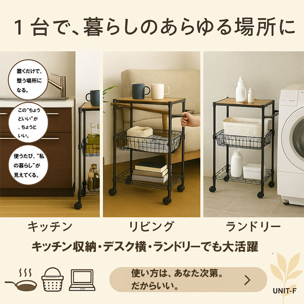 メタルラック レンジ台　ワゴン キャスター付き 木製天板付き 収納棚 レンジ台 楽天市場】【期間限定クーポン15%off】 レンジ台 キッチンワゴン