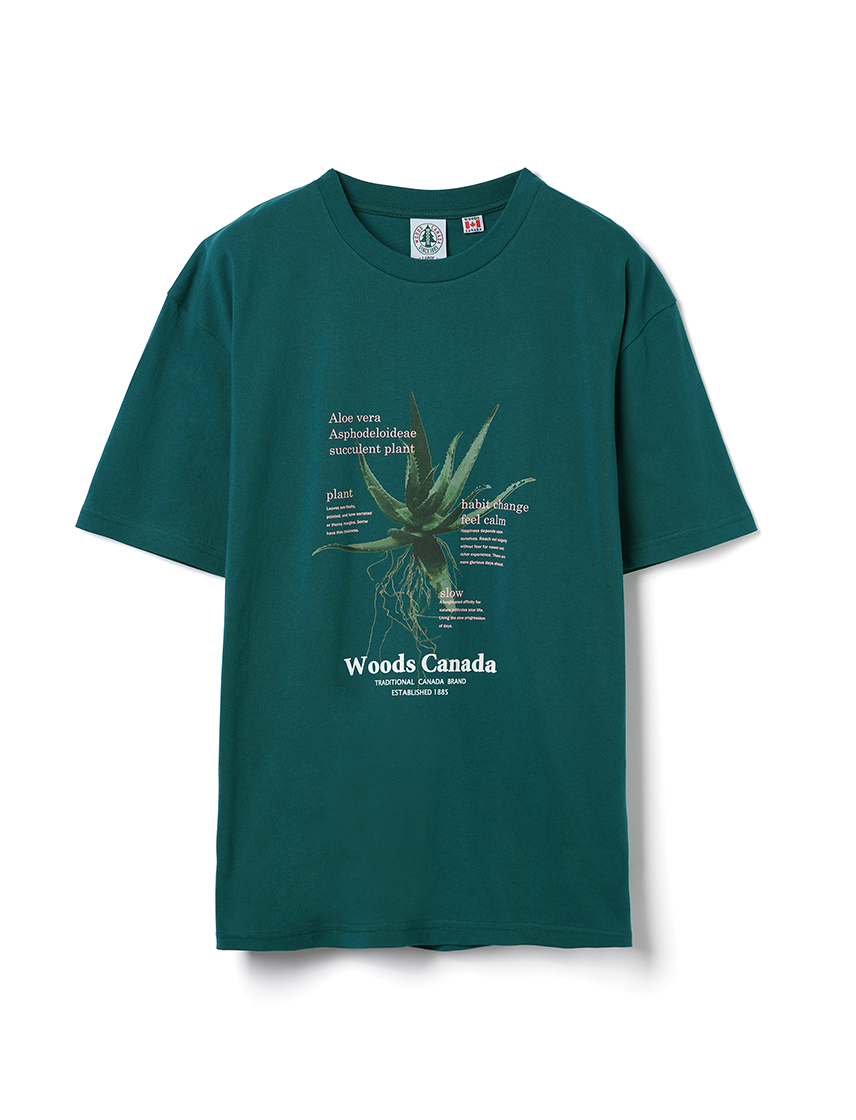 WOODS CANADA 公式 Tシャツ アロエプリント メンズ レディース アウトドア SALE