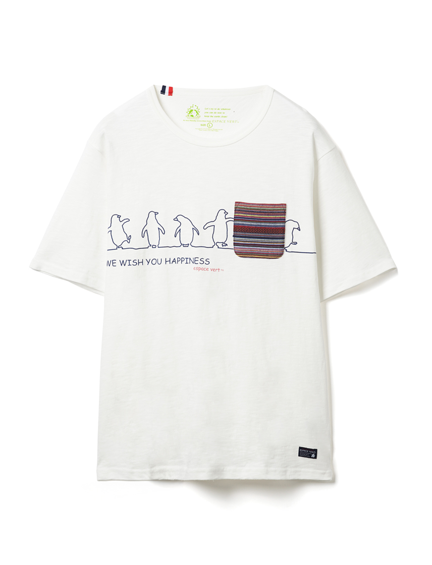 天竺Tシャツ メンズ レディース ジャガードポケットペンギン ESPACE VERT 公式 SALE |  | 01