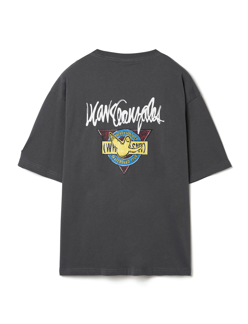 25/26秋冬★本革ロゴマーク付きTシャツ【各色】 What it isNt）ART BY MARKGONZALES マークゴンザレス (What