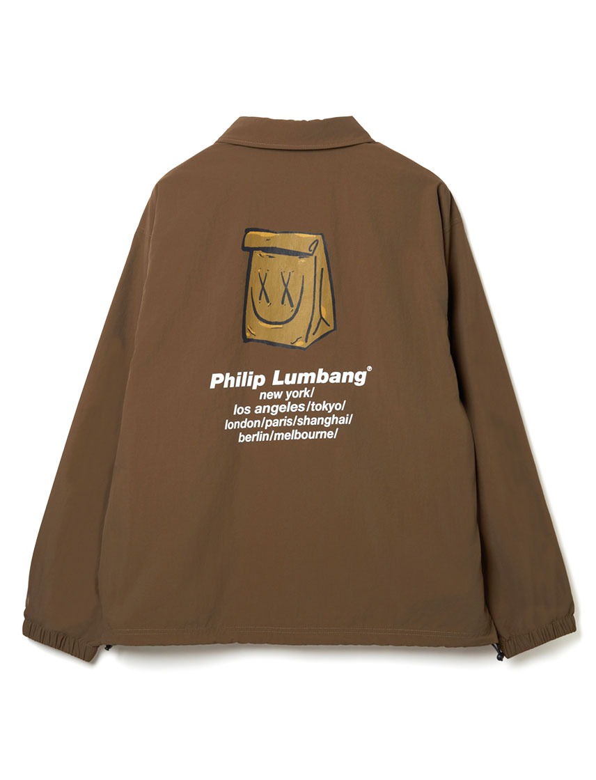 鞘師里保 FC限定 フリース ブラウン Mサイズ Philip Lumbang 公式 Lunch Bag コーチジャケット メンズ レディース