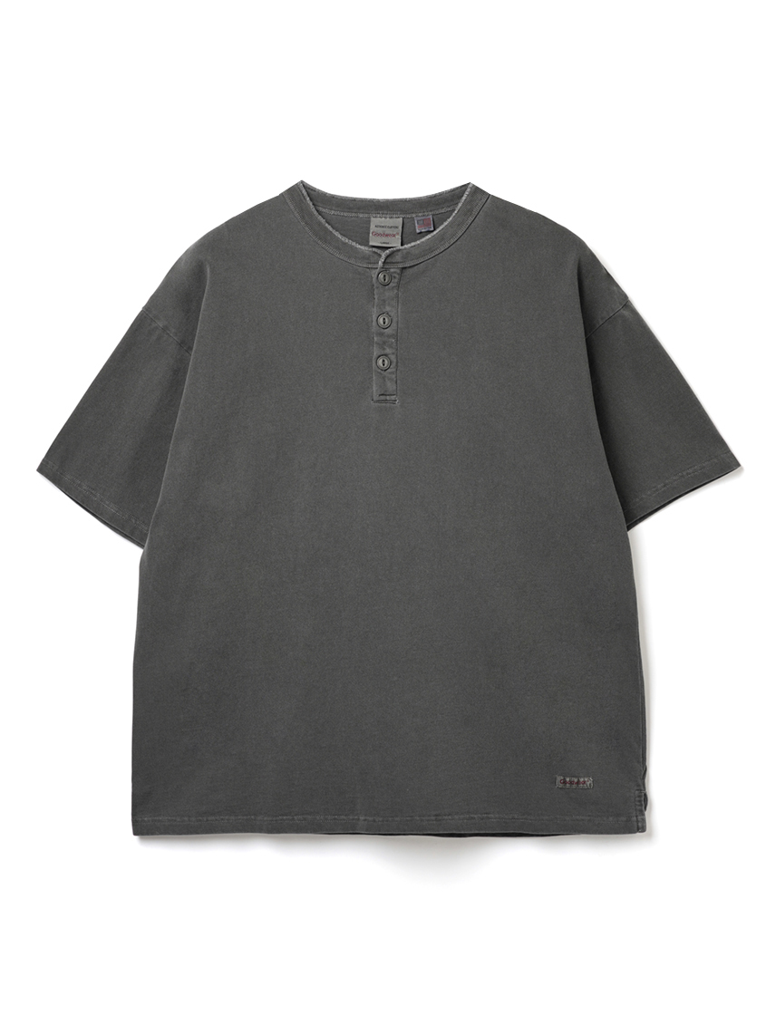Goodwear 公式 ヘンリーネックBIGTシャツ 製品染め メンズ レディース 7.6オンス USAコットン 無地 Goodwear 公式 ヘンリーネックBIGTシャツ 製品染め メンズ