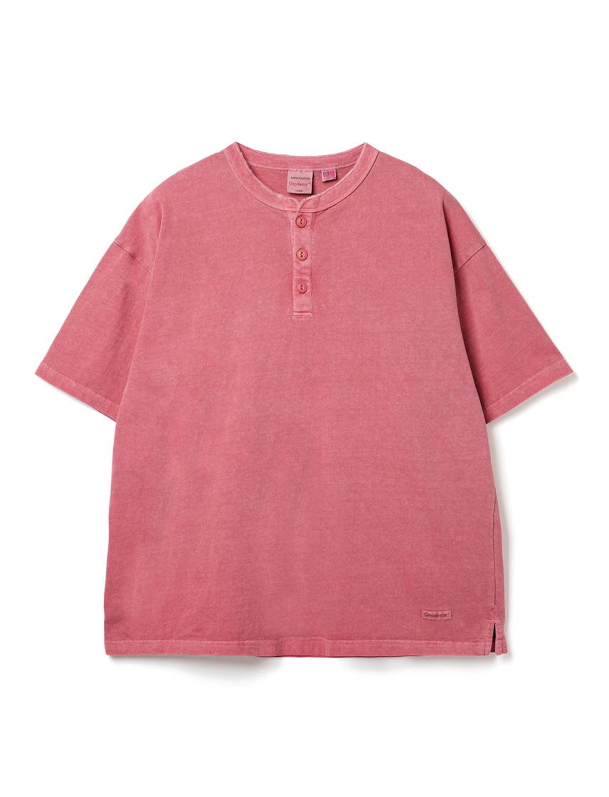 Goodwear 公式 ヘンリーネックBIGTシャツ 製品染め メンズ レディース 7.6オンス USAコットン 無地 Goodwear 公式 ヘンリーネックBIGTシャツ 製品染め メンズ