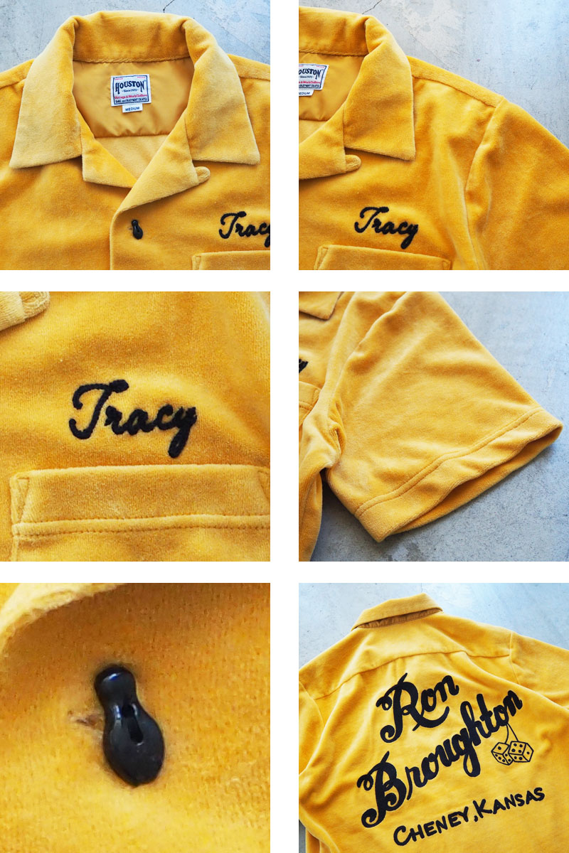 HOUSTON（ヒューストン） ボウリングシャツ ベロア ボーリングシャツ