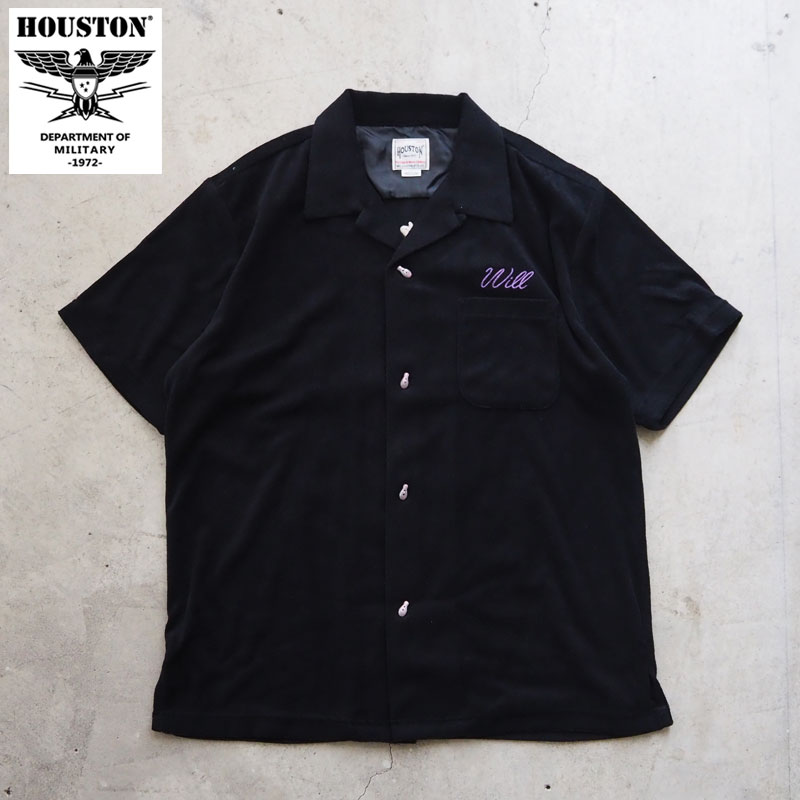 新品タグ付き＊HOUSTON パイルボーリングシャツ ブラック XL HOUSTON（ヒューストン） ボウリングシャツ シャツ メンズ パイル