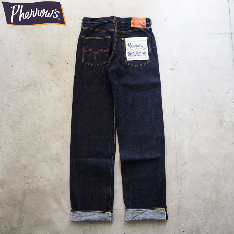 (taka) Pherrows ストレートデニム ボタンフライ 33インチ taka様専用) Pherrows ストレートデニム ボタンフライ 33インチ
