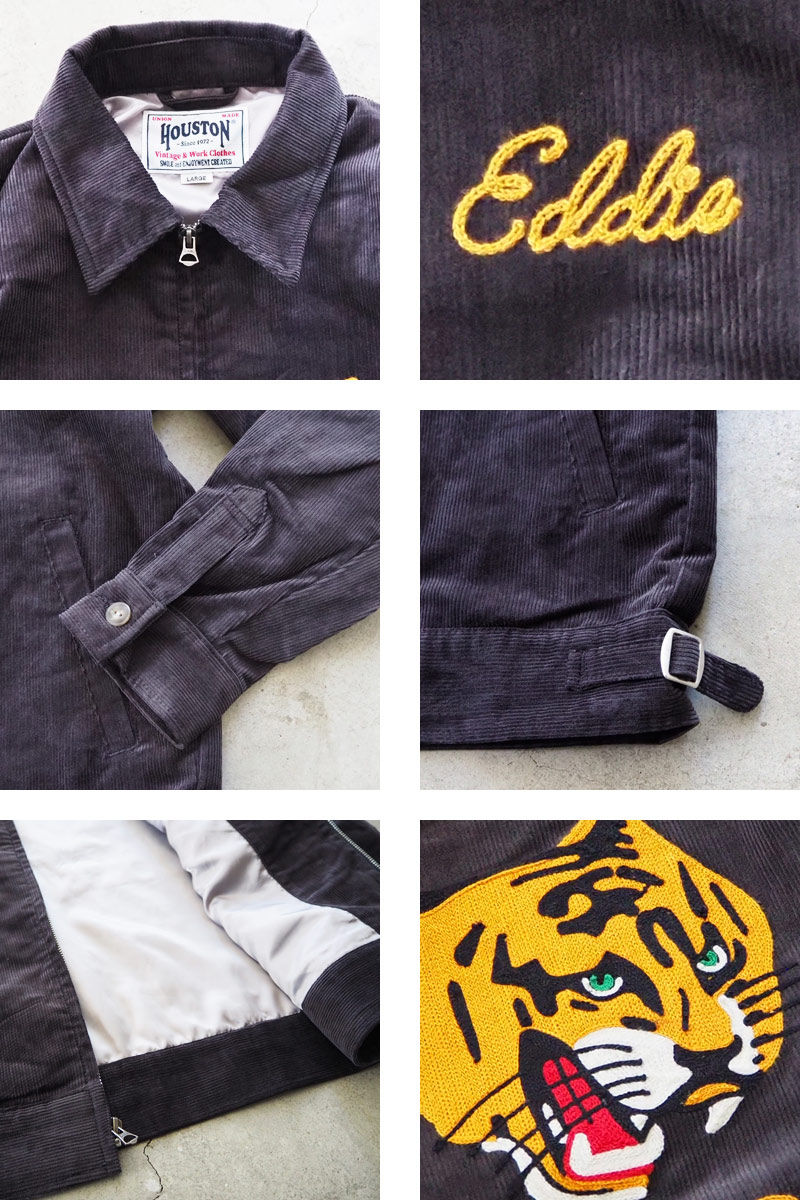 HOUSTON ヒューストン コーデュロイ 裏ボア 刺繍ジャケット HOUSTON