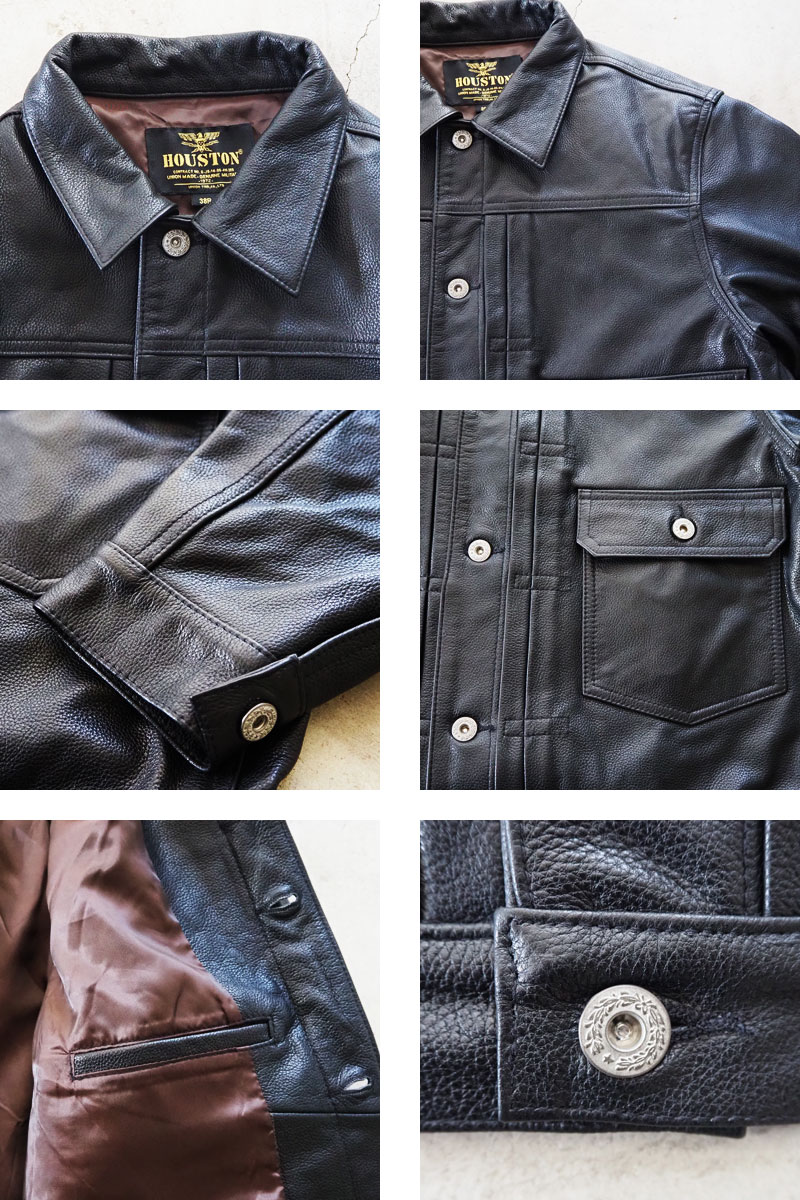 HOUSTON（ヒューストン） レザージャケット メンズ 本革 カウレザー