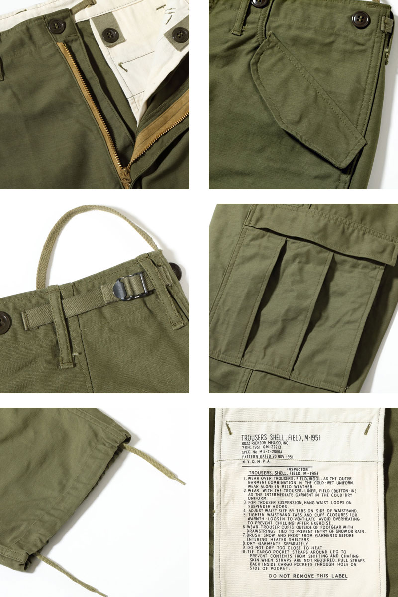 BUZZ RICKSON'S バズリクソンズ パンツ TROUSERS, SHELL, FIELD, M-51