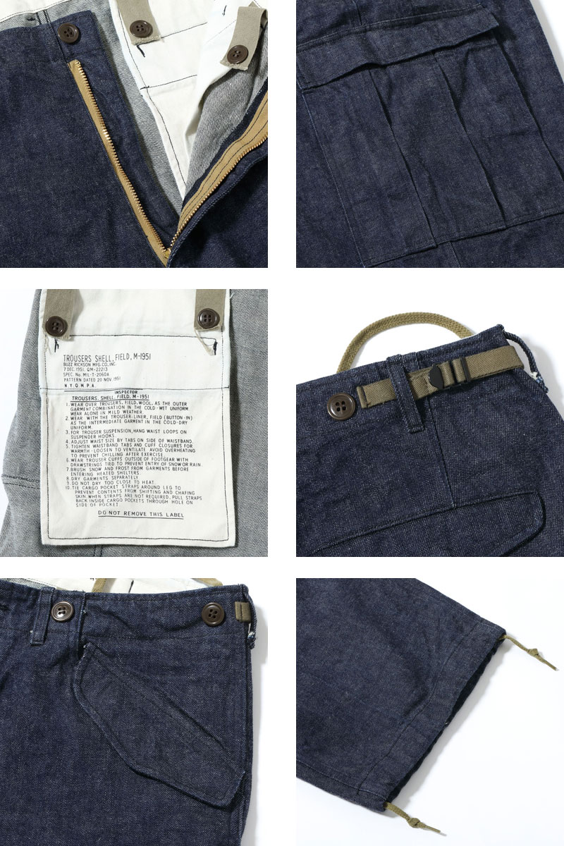 BUZZ RICKSON'S バズリクソンズ デニム パンツ メンズ TROUSERS SHELL