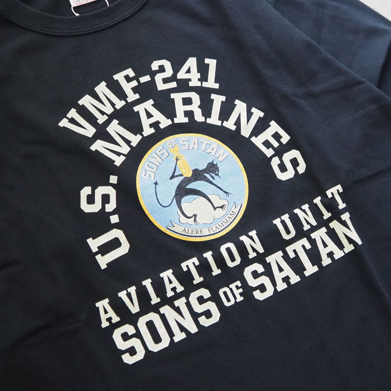 バズリクソンズ USA製 ミリタリー ロンT ナス紺 長袖 Tシャツ ネイビー BUZZ RICKSON'S バズリクソンズ ロンT メンズ 長袖 Tシャツ L/S T