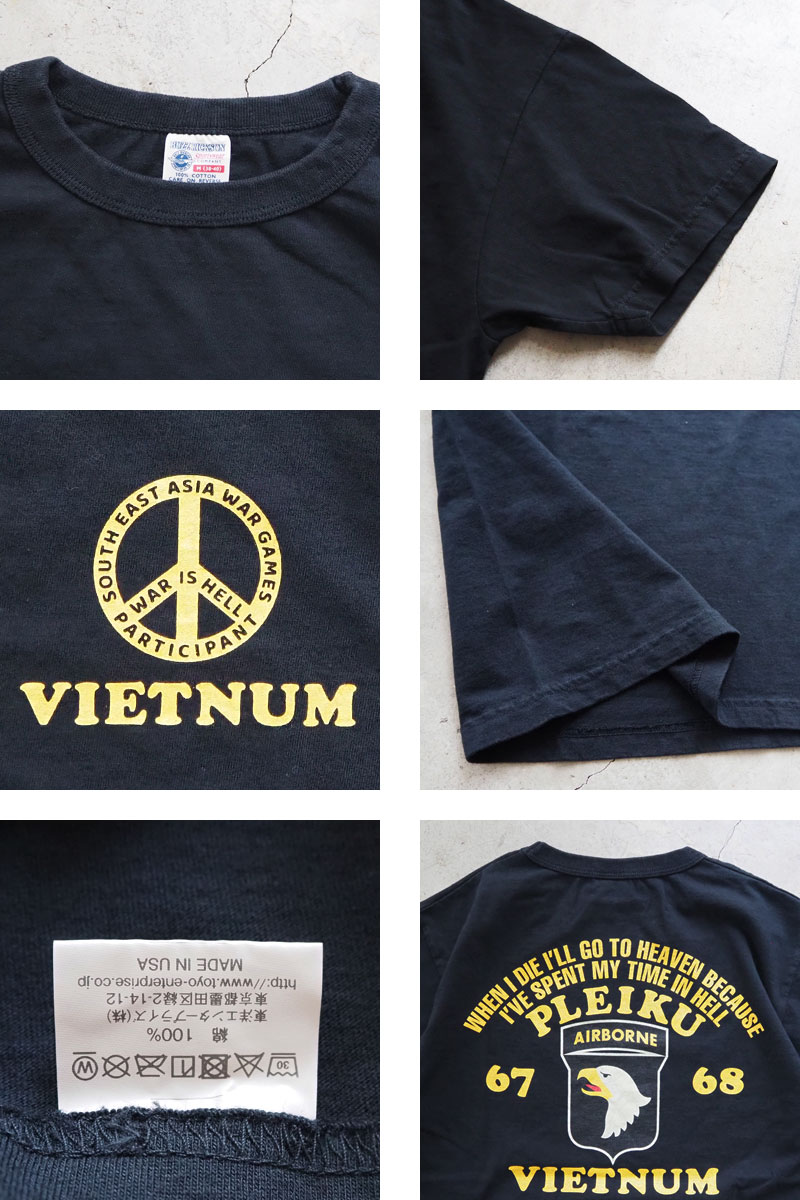 BUZZ RICKSON'S バズリクソンズ Tシャツ 半袖 PLEIKU VIETNUM プリント