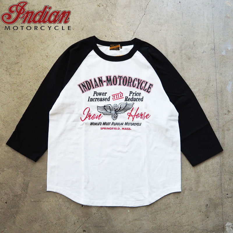 インディアン モトサイクル 七分 Tシャツ メンズ Indian Motorcycle