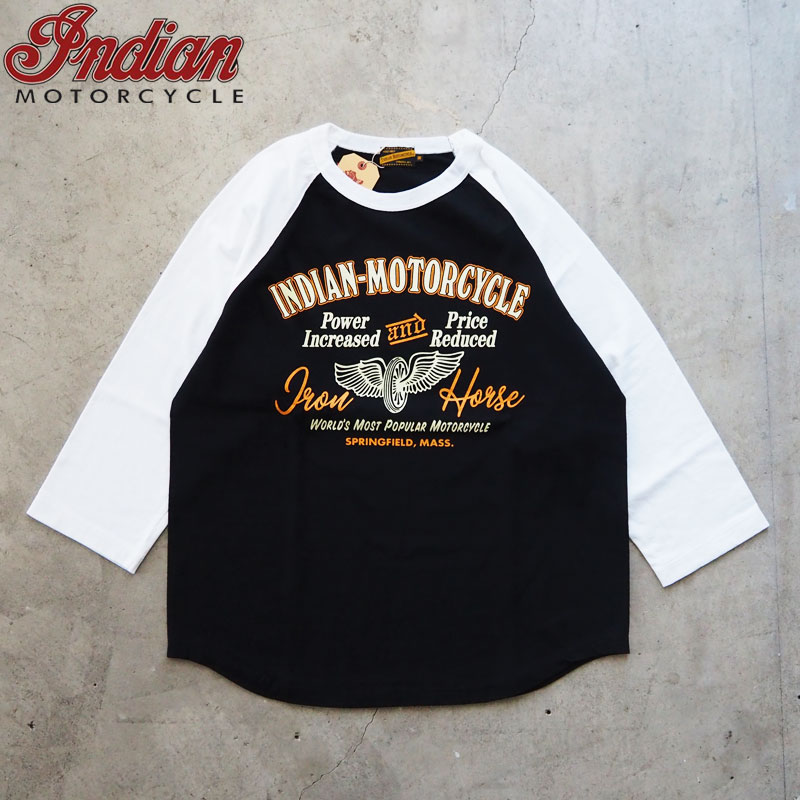 インディアン モトサイクル 七分 Tシャツ メンズ Indian Motorcycle インディアン モトサイクル 七分 Tシャツ メンズ Indian Motorcycle