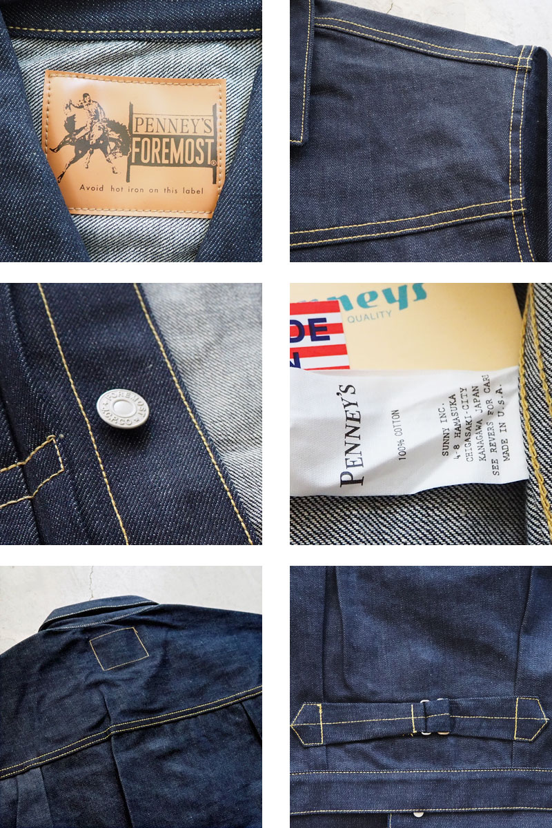 ぺニーズフォアモスト ジャケット PENNEY'S FOREMOST メンズ デニム シンチバック プリーツ デニムジャケット リジッド PF25S00100 USAの画像