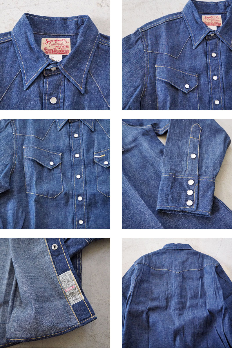 ビ*ル様 【ビンテージ美品】SUGAR CANE　インディゴ染めデニムシャツ L 楽天市場】シュガーケーン SUGAR CANE SC29474 9オンス デニムシャツ