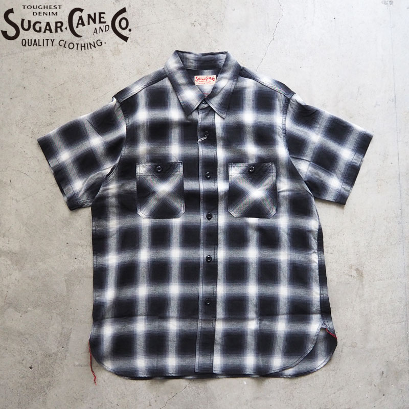 シュガーケーン シャツ 半袖 SUGAR CANE オンブレ チェックシャツ