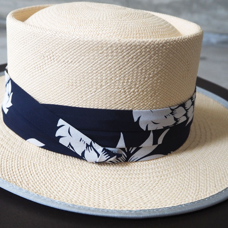 サンサーフ ミスターファットマン ハット パナマハット SUN SURF × Mr FATMAN SS02892 128 帽子 メンズ ぼうし アロハ 麦わら帽子 パイナップル柄の画像