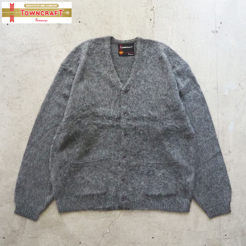 【Towncraft】カーディガン ブラック アクリル モヘア シャギー М TOWNCRAFT（タウンクラフト） 全2色 シャギーカーディガン SOLID