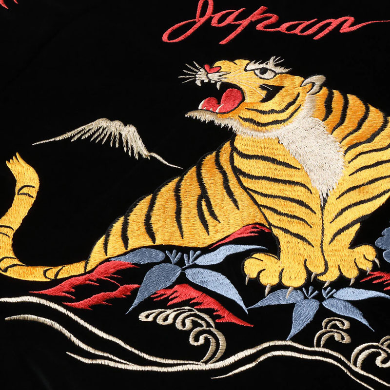 テーラー東洋 スーベニアジャケット サテン×サテンキルト 顔虎 日本地図 L テーラー東洋 スーベニアジャケット サテン×サテンキルト 顔虎 日本