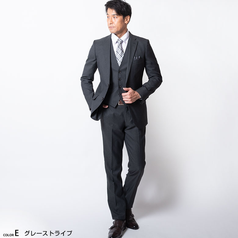 メンズスーツ 秋冬春 スリーピース ブランド suits 40代 50代 FICCE BY