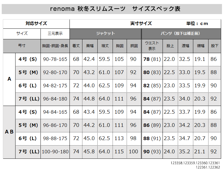 renoma レノマ メンズスーツ スタイリッシュスリム 秋冬 春 スリム