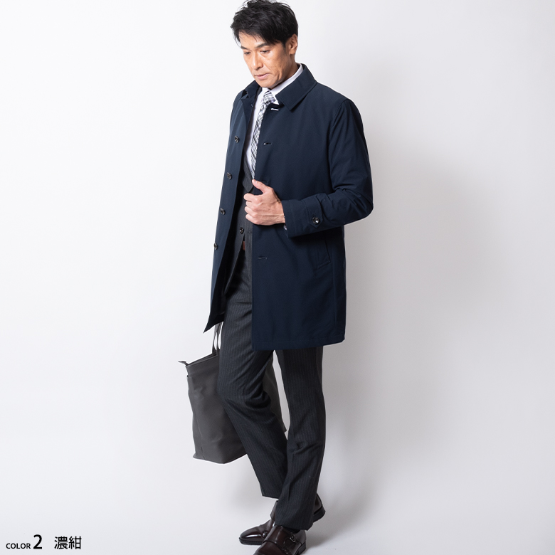 スーツカンパニー スプリングコート ステンカラー L ネイビー 新品 THE SUIT COMPANY - スーツカンパニー スプリングコート ステン
