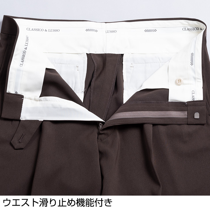 UNITED GOLD ビジネススラックス メンズ ツータックパンツ 黒