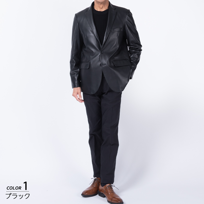 UNITED GOLD メンズ ラムレザー ジャケット 本革 シングル JEAN-LOUIS