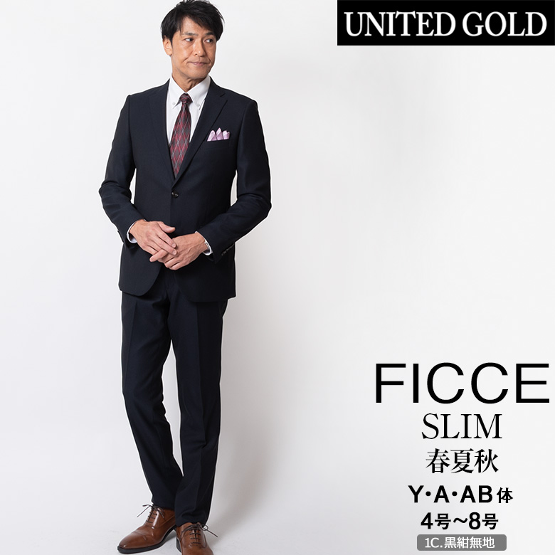 ビジネススーツ メンズ 春夏秋 スリム 40代 50代 suits おしゃれ ブランド FICCE BY DON KONISHI フィッチェ ドン小西