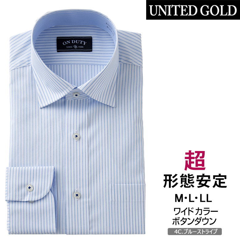 UNITED GOLD ワイシャツ 長袖 Yシャツ ドレスシャツ ボタン