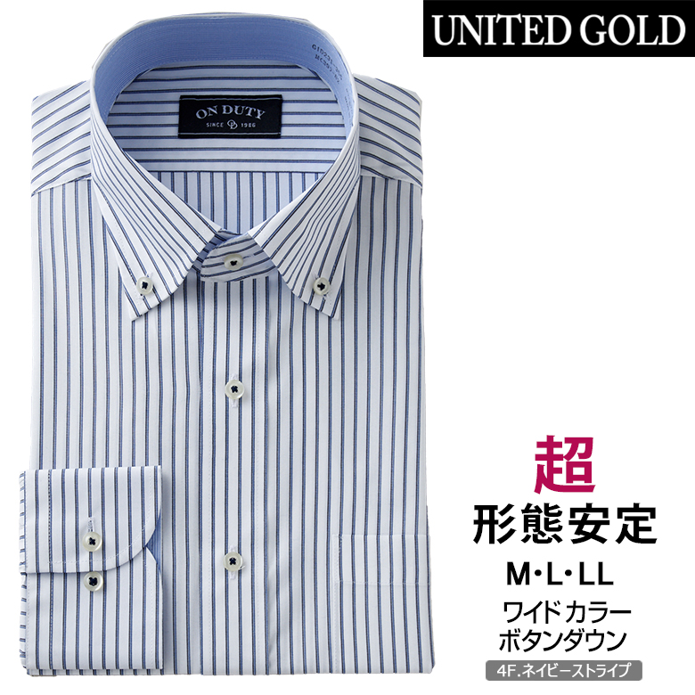 UNITED GOLD ワイシャツ 長袖 Yシャツ ドレスシャツ ボタン