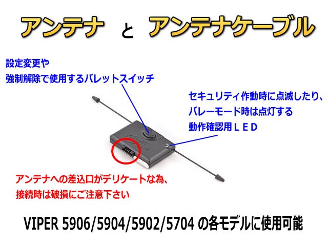 VIPER5906 5904 5902 5704で使用できるアンテナとアンテナケーブル 補修用 入荷中