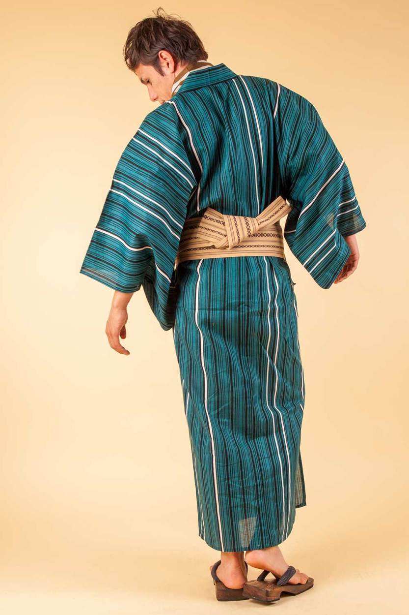 4点セット浜茄子ストライプ浴衣
